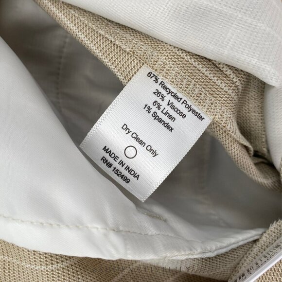 NWT Amour Vert Women’s Pleated Wide Leg Trouser | Sz 8 | Natural (Tan) Striped - Picture 15 of 15